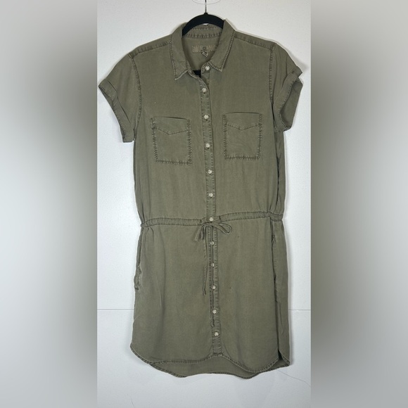 Thread & Supply Olive Green Shirt Dress. Size Large. Perfect for FALL!! - Picture 1 of 10